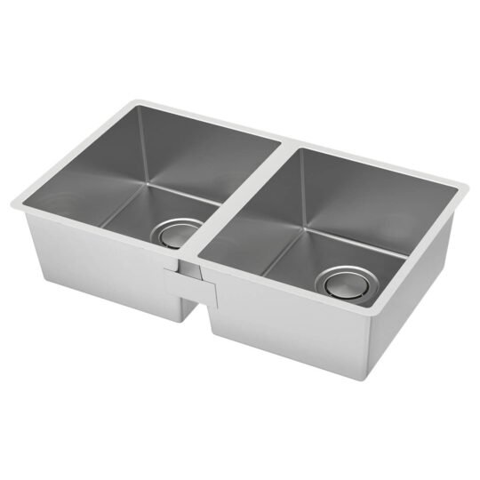 Double bowl top mount sink